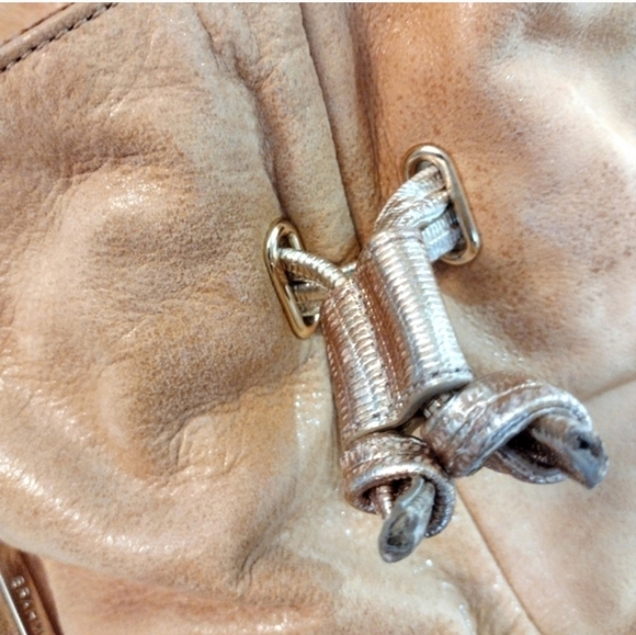 Brahmin Retired Harlow Tan Rosario Drawstring Bag - Picture 9 of 15